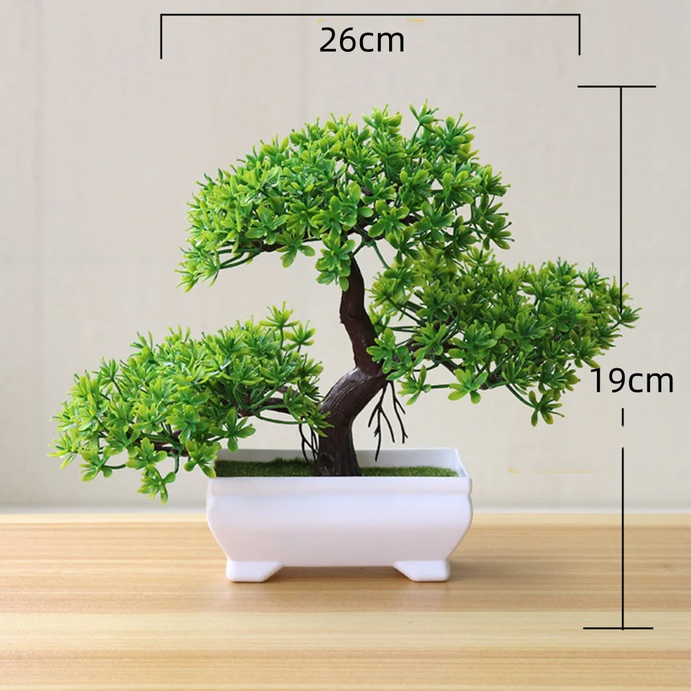 Artificial bonsai plant dimensions – 26 cm wide and 19 cm tall